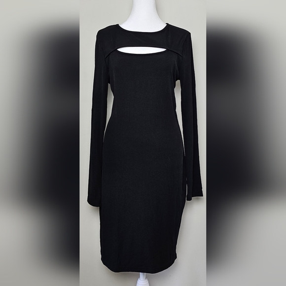 BTFBM Dresses & Skirts - NWOT Black Cutout Bodycon Midi Dress LARGE